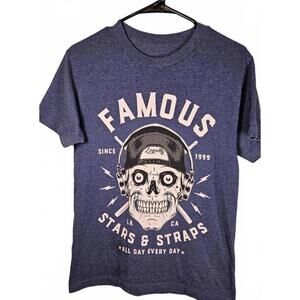 Famous Stars & Straps Skull Travis Barker Blink 182 Tee Unisex‎